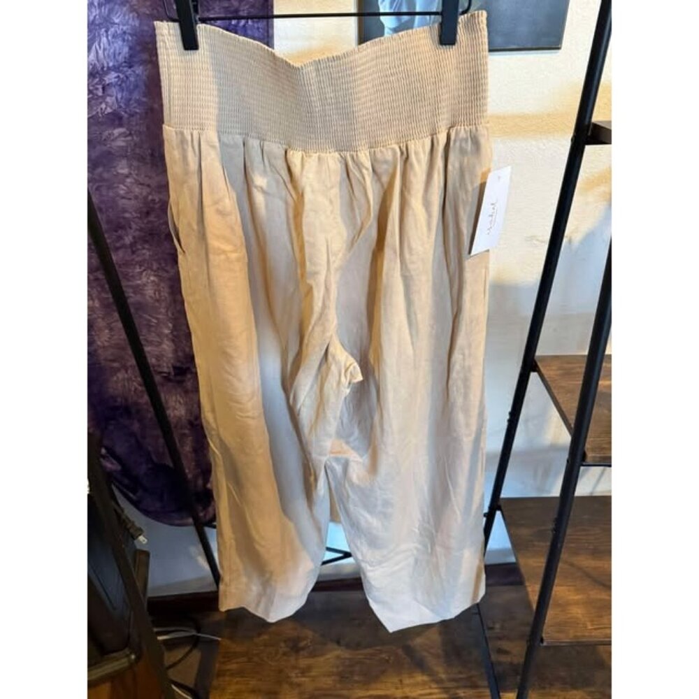 Isabel Maternity by Ingrid & Isabel Wide Leg Maternity Pants in Beige